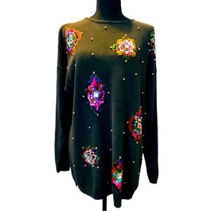 Vintage Victoria Jones Beaded and Sequins Sweater